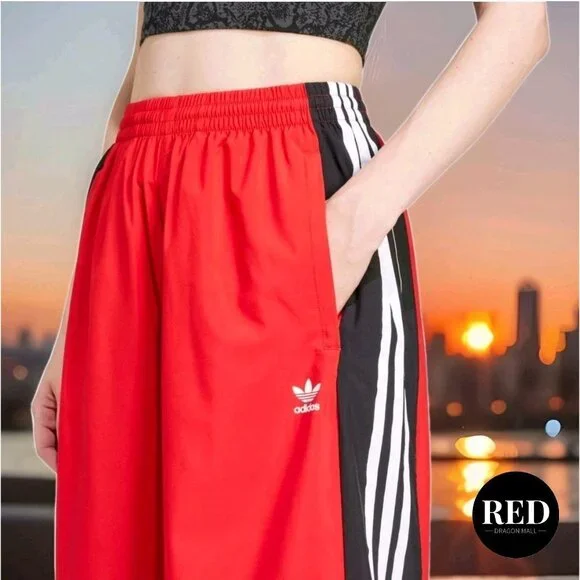 Adidas Rasant Cut Line Collegiate Red Track Pants JY4616 - Women's Size S - Picture 3 of 7